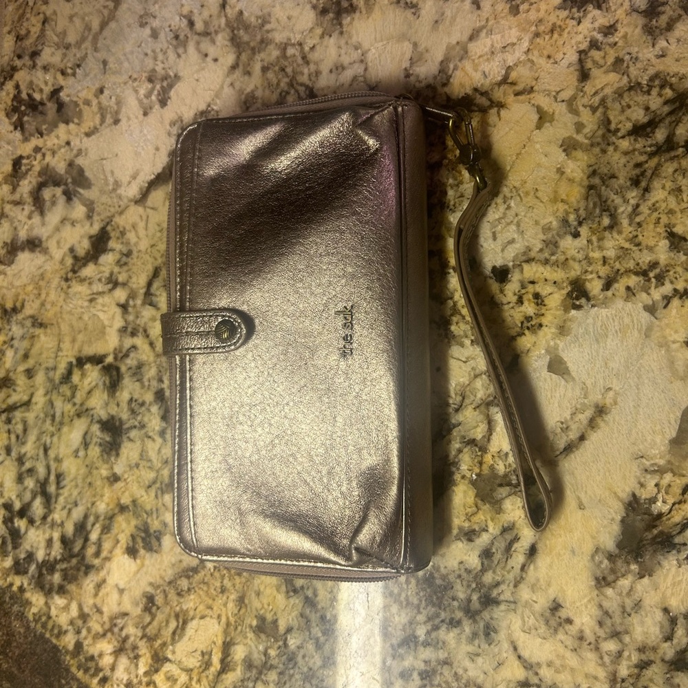 The Sak gold Wristlet Wallet